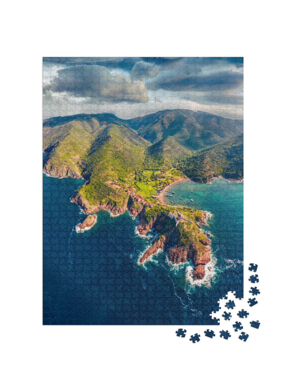 puzzle 1000 dílků „Ráno v Port de Girolata, Korsika, Francie“