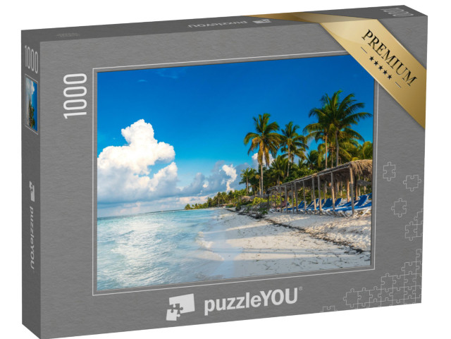 puzzle 1000 dílků „Místo na pláži před Karibským mořem, Cayo Gulliermo, Kuba“