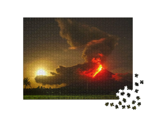 puzzle 1000 dílků „Erupce sopky Mayon na Filipínách“