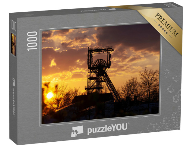 puzzle 1000 dílků „Nevyužívaný důl Alsbachschacht, Sársko, Německo“