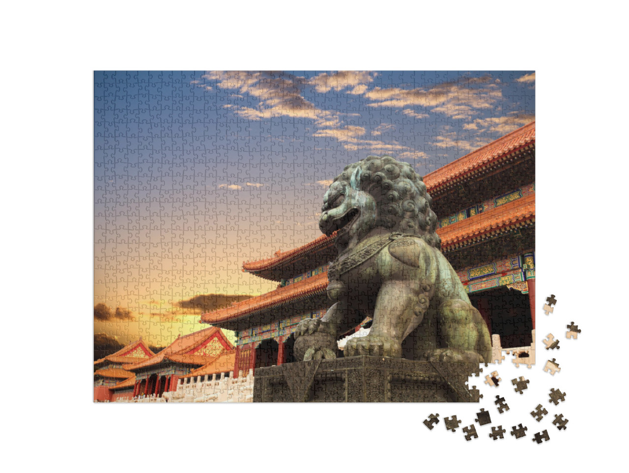 puzzle 1000 dílků „Zakázané město při západu slunce, Peking“