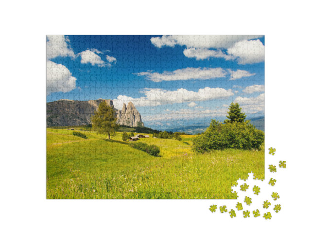 puzzle 1000 dílků „Krásné Alpe di Siusi v Jižním Tyrolsku, Itálie“