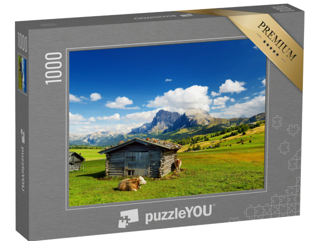 puzzle 1000 dílků „Krávy na Seiser Alm, Jižní Tyrolsko“