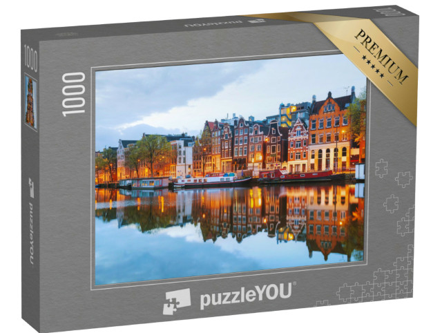 puzzle 1000 dílků „Večerní pohled na Amsterdam, Holandsko“
