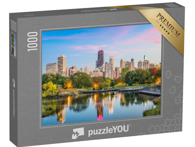 puzzle 1000 dílků „Panorama Chicaga z Lincolnova parku“