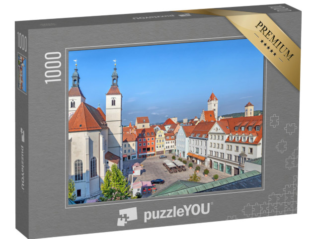 puzzle 1000 dílků „Neupfarrplatz a Neupfarrkirche, Regensburg, Německo“