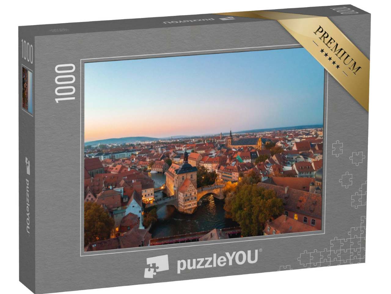 puzzle 1000 dílků „Večer nad Bambergem, Německo“
