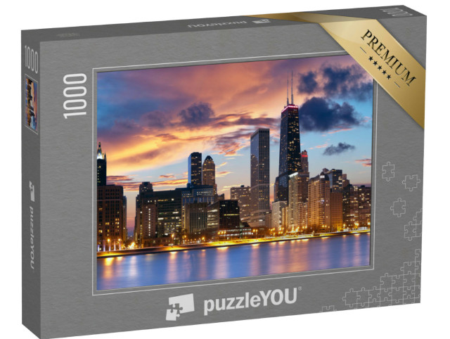 puzzle 1000 dílků „Panorama Chicaga, USA“