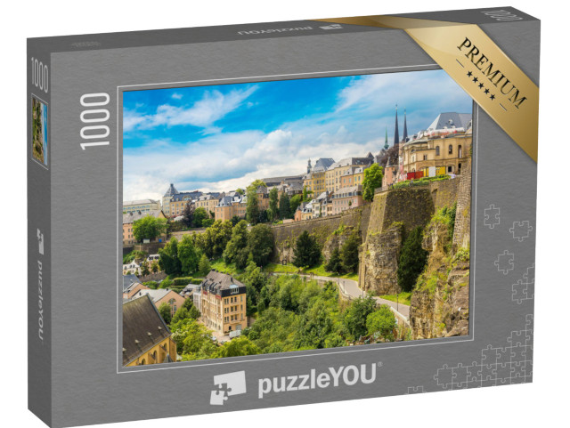 puzzle 1000 dílků „Panoramatický letecký pohled na Lucembursko za krásného letního dne“