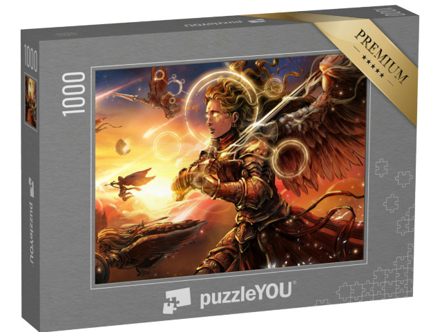 puzzle 1000 dílků „Andělská armáda představuje krásnou rytířku“