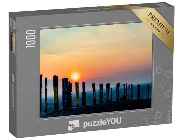 puzzle 1000 dílků „Porúří: totemové sloupy k výsypce Haniel“