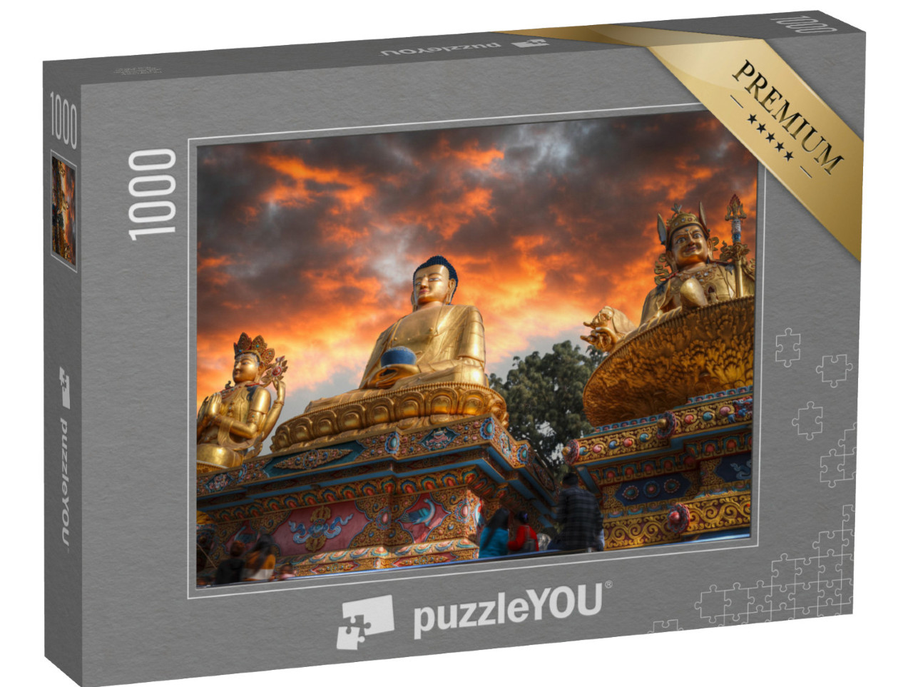 puzzle 1000 dílků „Swayambhunath: zlatá socha Buddhy v Káthmándú, Nepál“