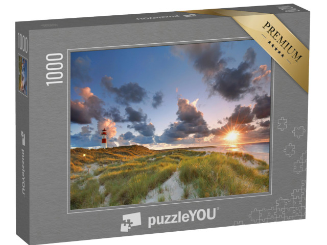 puzzle 1000 dílků „Maják na ostrově Sylt v Severním moři, Německo“