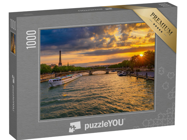 puzzle 1000 dílků „Západ slunce nad Seinou v Paříži“