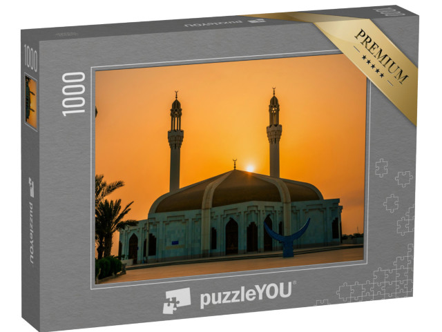 puzzle 1000 dílků „Mešita a minaret při západu slunce, Džidda, Saúdská Arábie“