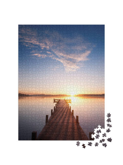 puzzle 1000 dílků „Lávka vedoucí k jezeru“