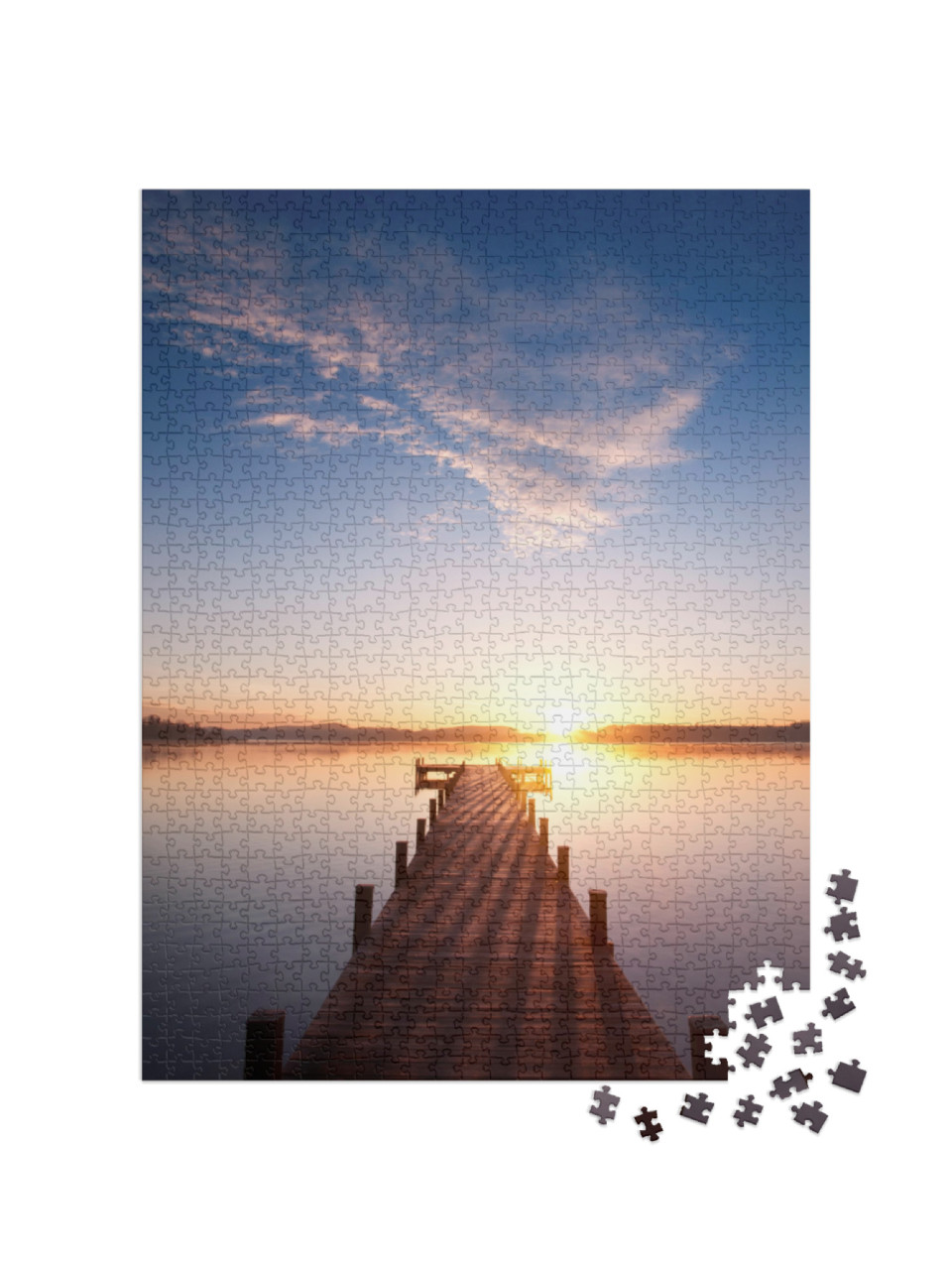 puzzle 1000 dílků „Lávka vedoucí k jezeru“