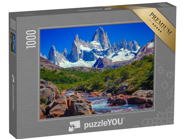 puzzle 1000 dílků „Řeka v El Chaltén a hora Fitz Roy v jižních patagonských Andách“