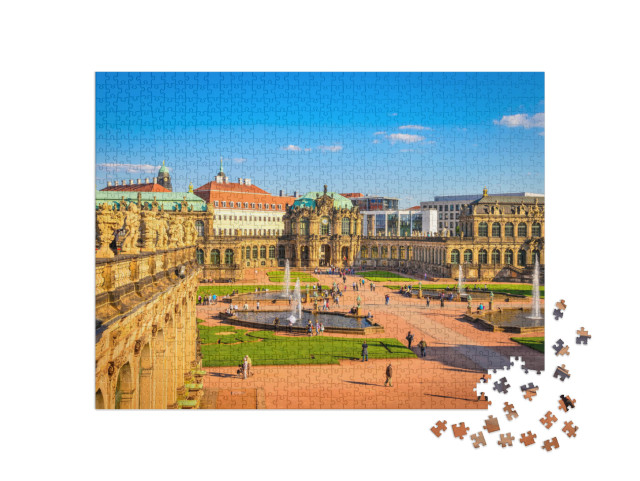 puzzle 1000 dílků „Drážďanský Zwinger, slavná umělecká galerie, Sasko, Německo“