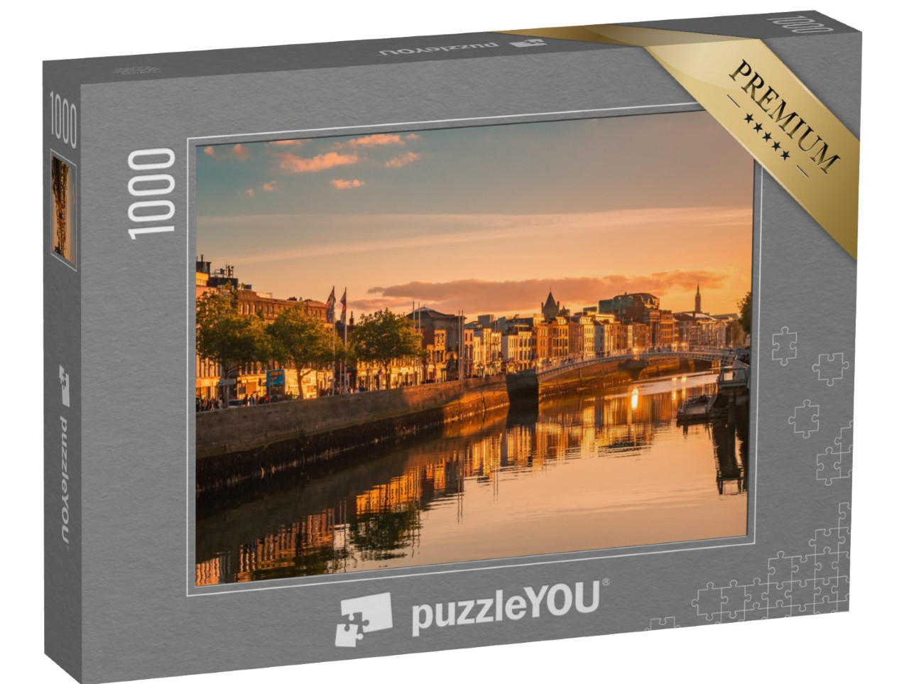 puzzle 1000 dílků „Pohled na Dublin při východu slunce, Irsko“