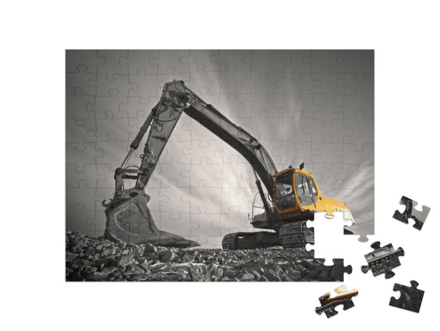 puzzle 100 dílků „Bagr na kamenité půdě“