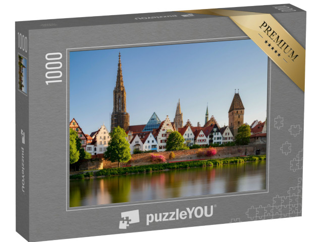 puzzle 1000 dílků „Pohled z Neu-Ulmu na Ulm na Dunaji“