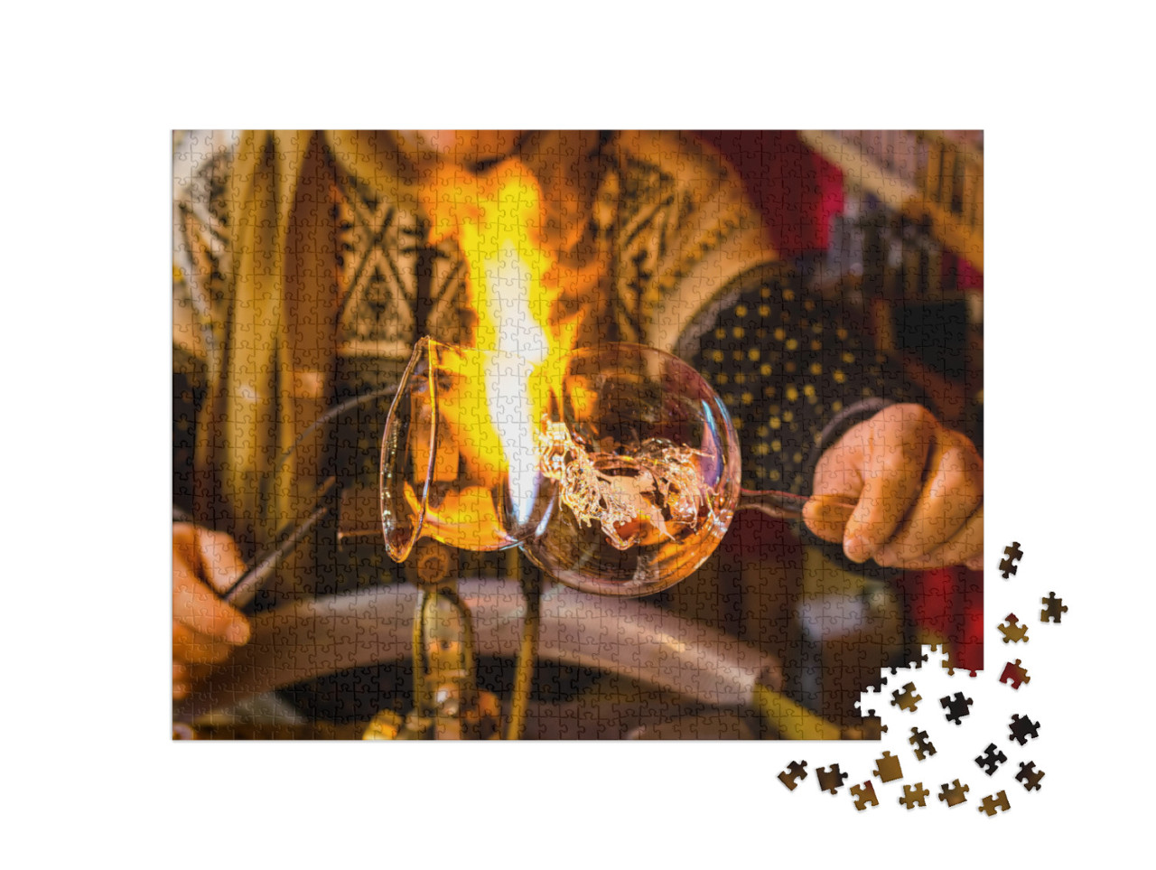 puzzle 1000 dílků „Výroba skleněných vánočních ozdob“
