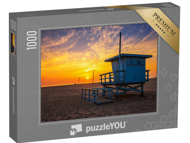 puzzle 1000 dílků „Západ slunce na pláži v Santa Monice, Los Angeles“