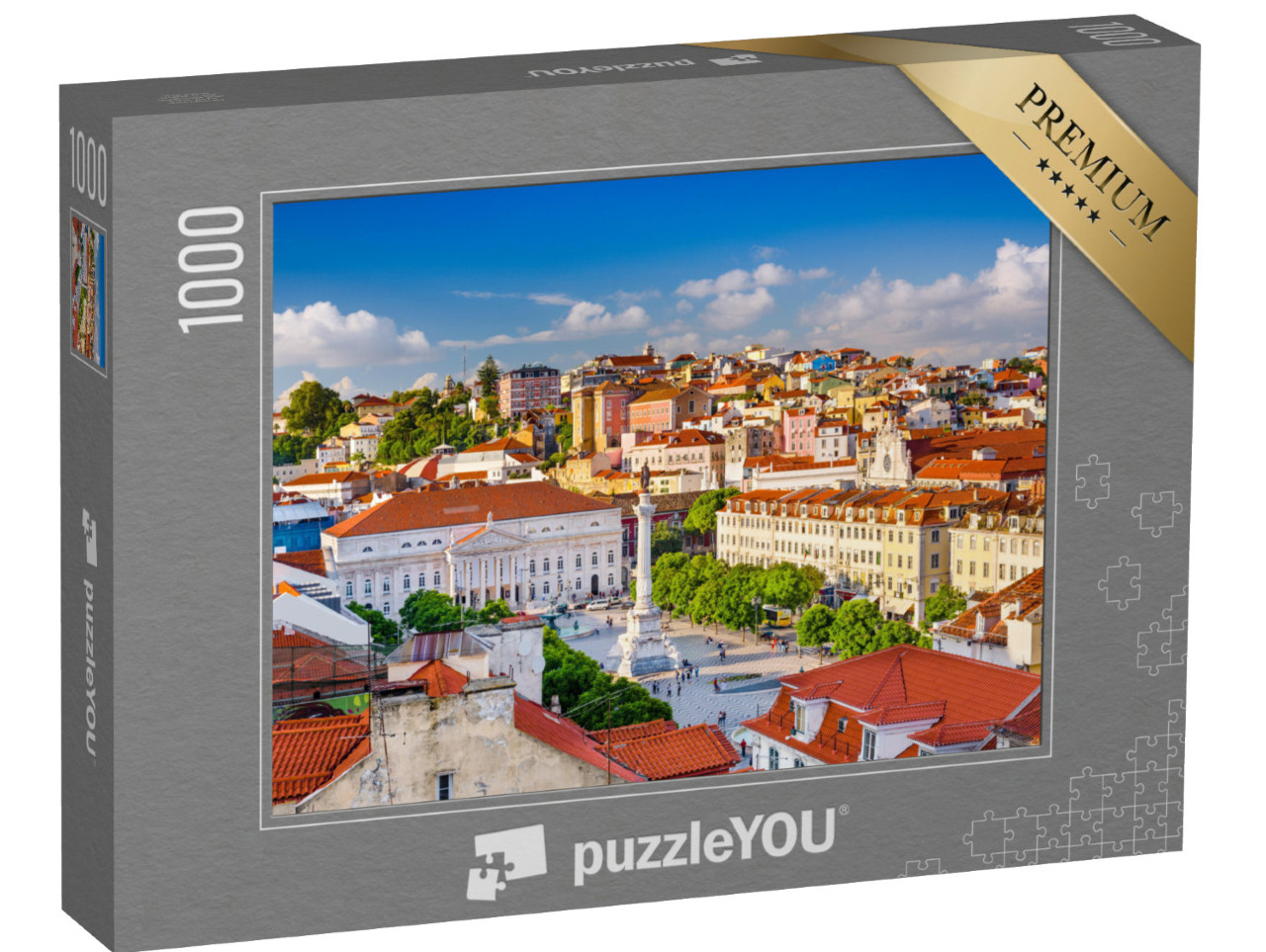 puzzle 1000 dílků „Lisabonské panorama s výhledem na náměstí Rossio“