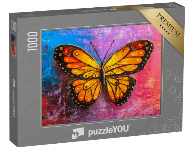 puzzle 1000 dílků „Olejomalba: Motýl Monarcha“