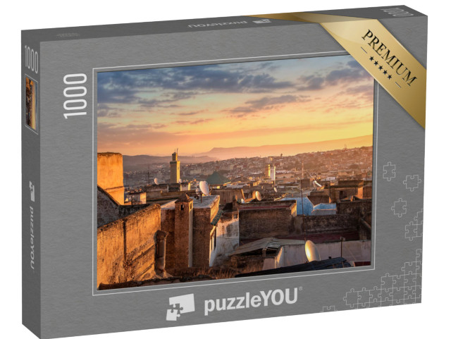 puzzle 1000 dílků „Pohled na starou medinu ve Fezu, Maroko“