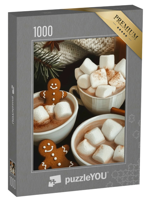 puzzle 1000 dílků „Perníčky v kakau s marshmallows“
