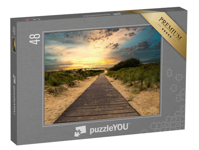 puzzle 48 dílků „Krásná večerní obloha nad Borkumem, Německo“
