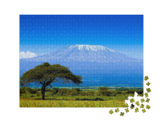 puzzle 1000 dílků XXL „Kilimandžáro na africké savaně“
