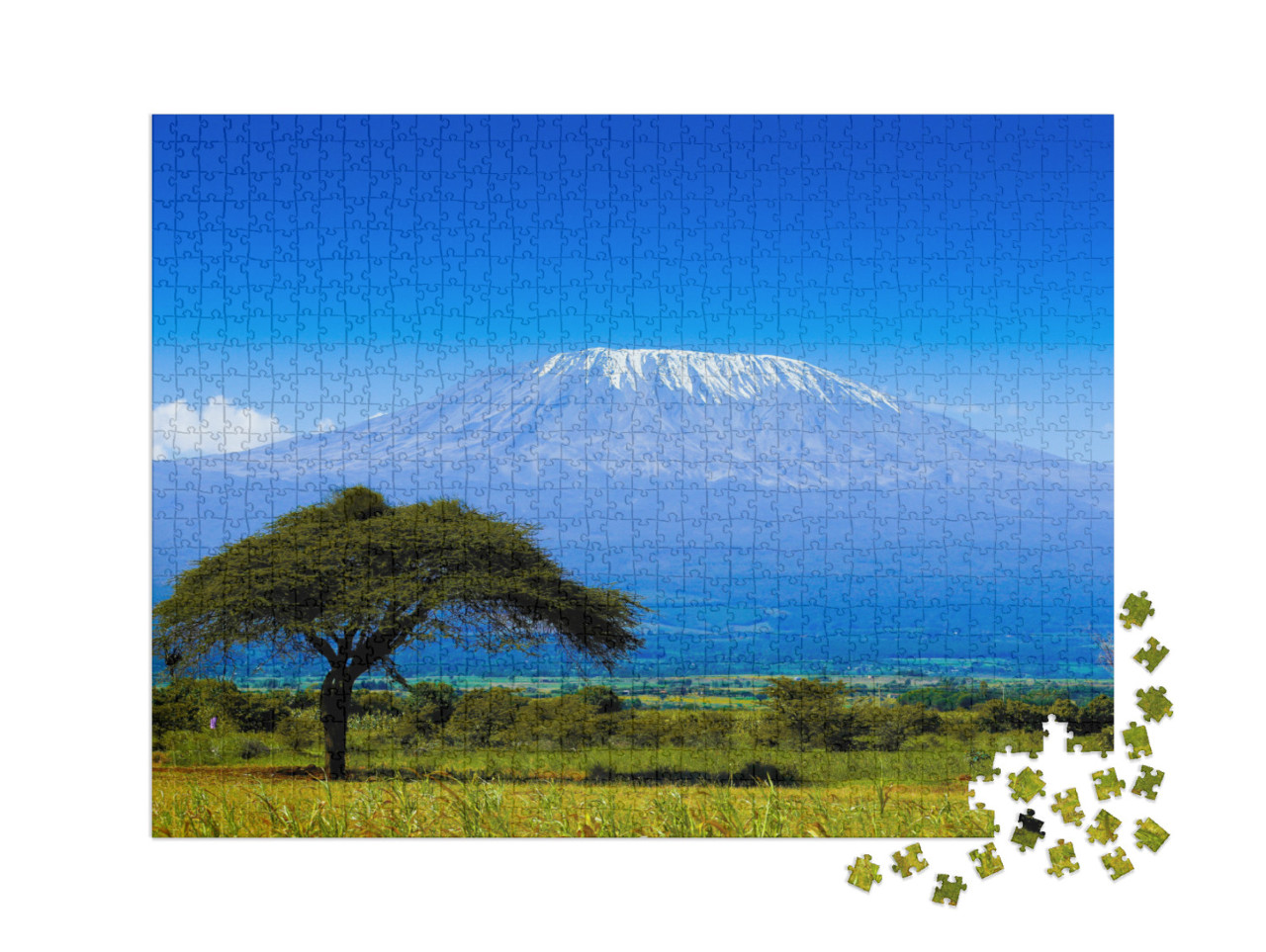 puzzle 1000 dílků XXL „Kilimandžáro na africké savaně“