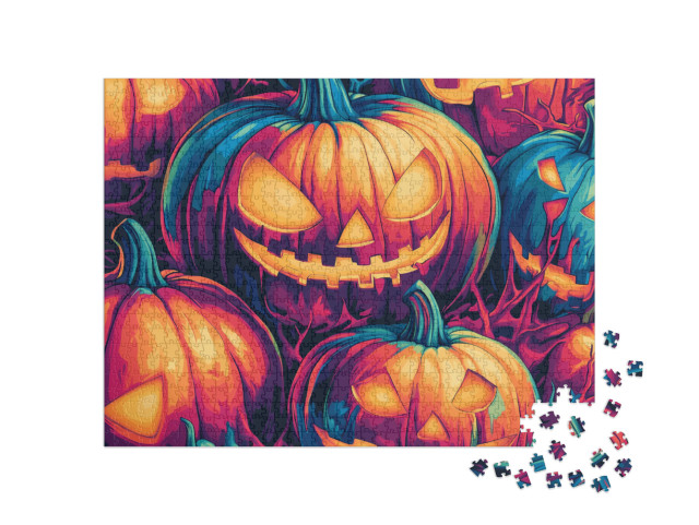 puzzle 1000 dílků „Halloweenská dýně“