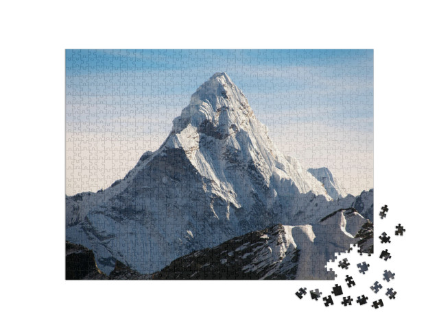 puzzle 1000 dílků „Hora Ama Dablam na cestě do základního tábora Everestu, Nepál“