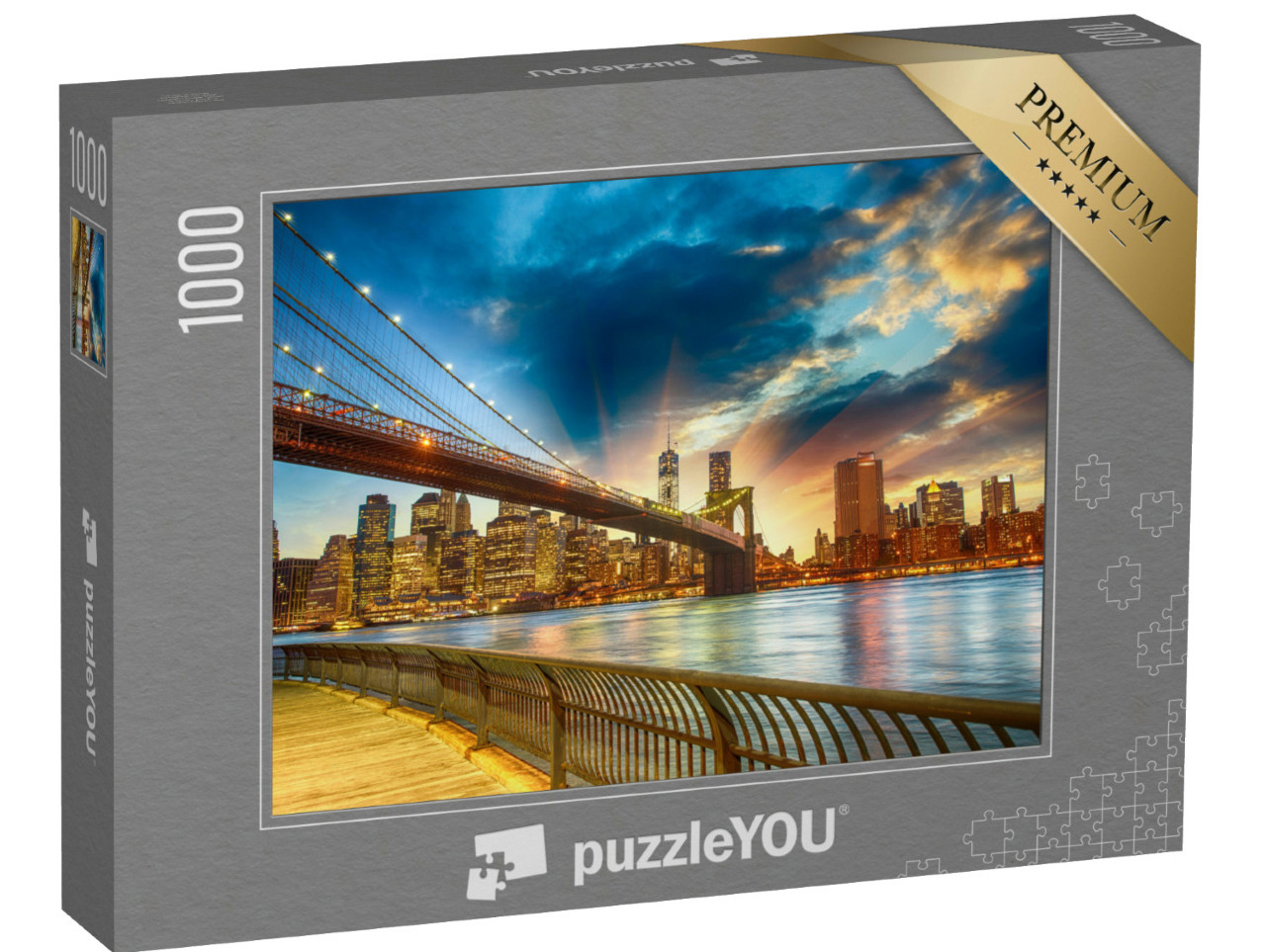 puzzle 1000 dílků „Západ slunce nad Manhattanem, New York, USA“