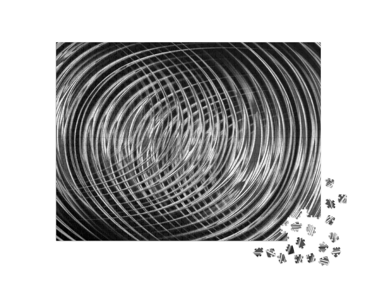 puzzle 1000 dílků „Liniový design ve stříbrné a černé barvě“