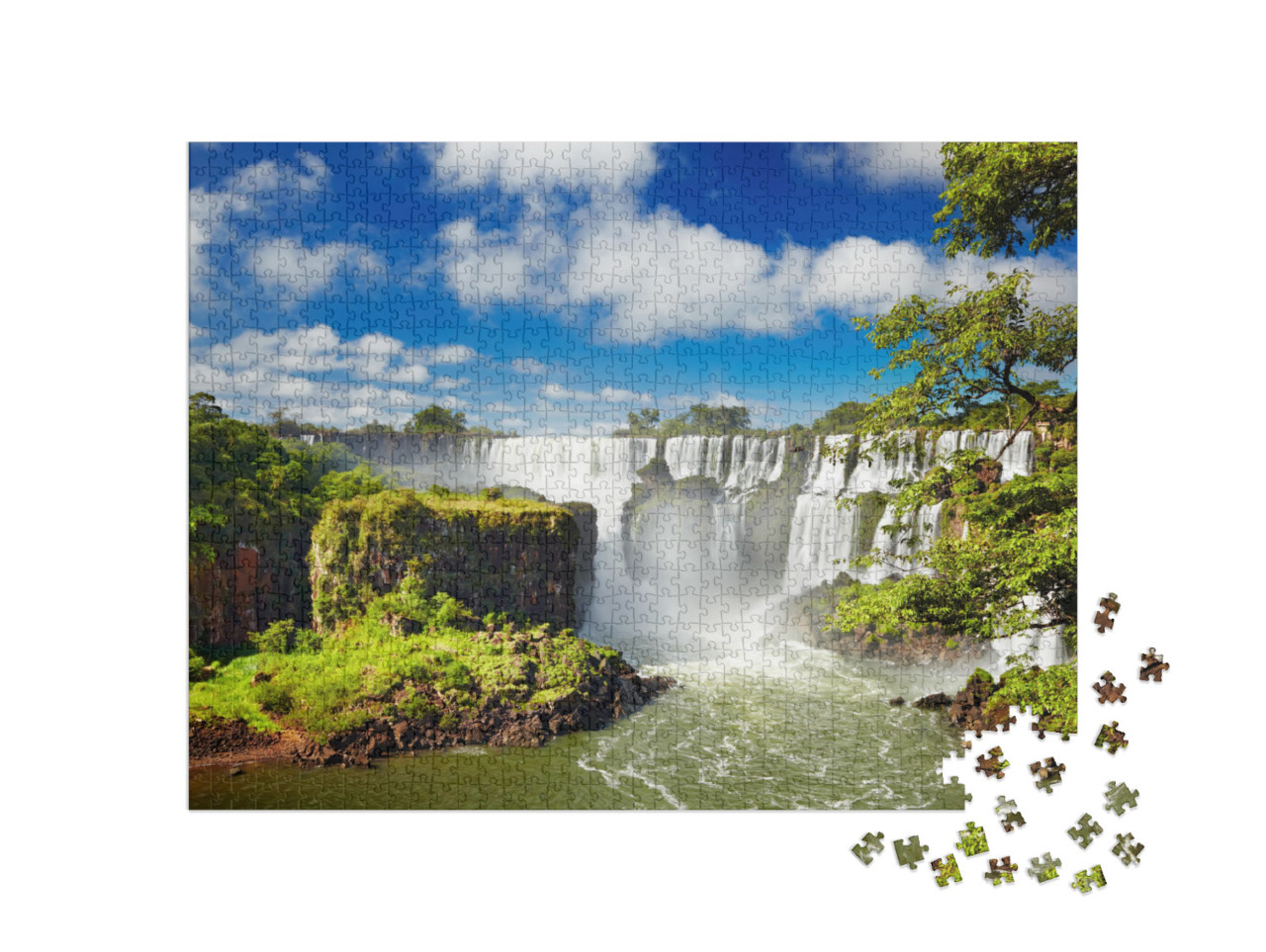 puzzle 1000 dílků „Vodopády Iguazu na hranicích Brazílie a Argentiny“