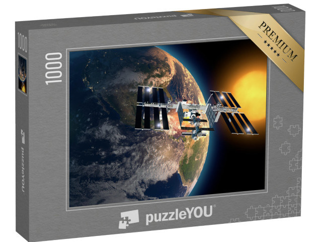 puzzle 1000 dílků „Slavné Mezinárodní vesmírná stanice, oběžná dráha, NASA“