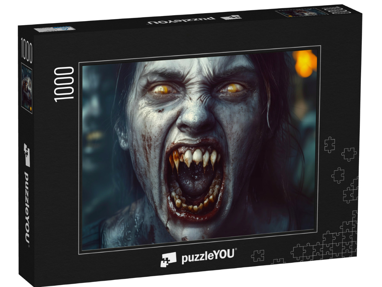 puzzle 1000 dílků „Zombie s ostrými zuby, Halloween“