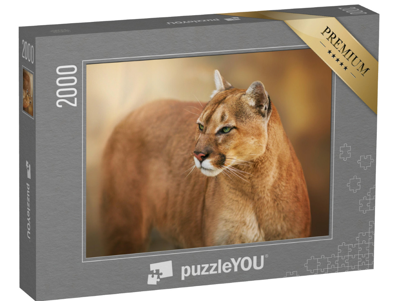 puzzle 2000 dílků „Puma se zelenýma očima“
