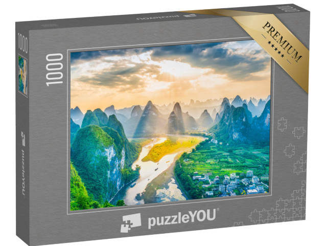 puzzle 1000 dílků „Řeka Li a krasové hory v Guilinu, Čína“