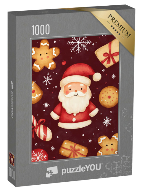 puzzle 1000 dílků „Sladké vánoční sušenky všude“