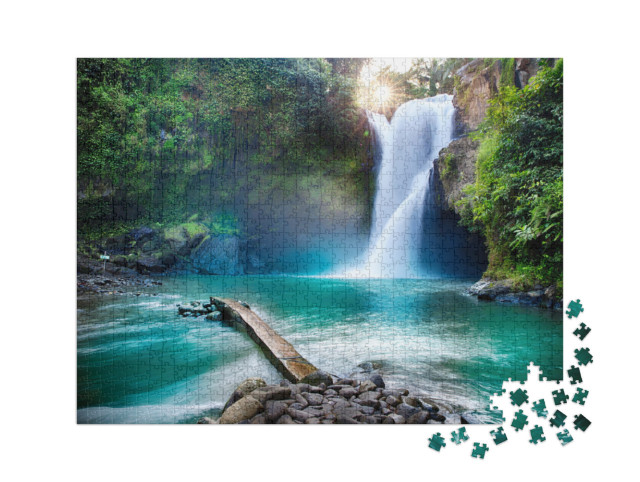 puzzle 1000 dílků XXL „Vodopád ukrytý v tropické džungli“