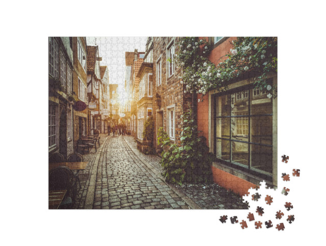 puzzle 1000 dílků „Staré uličky ve večerním světle“