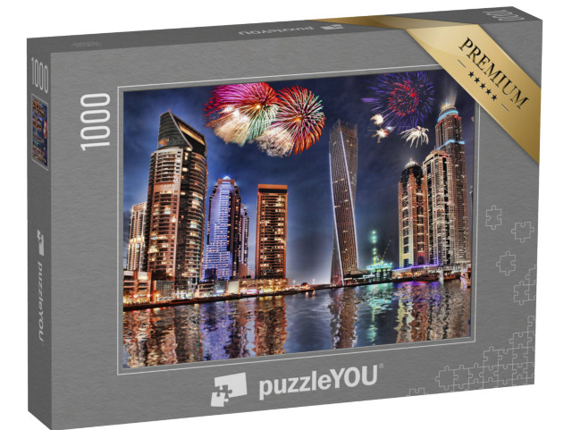 puzzle 1000 dílků „Novoroční ohňostroj v Dubai Marina“