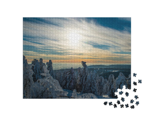 puzzle 1000 dílků „Klínovec v zimě, Krušné hory, Česká republika“