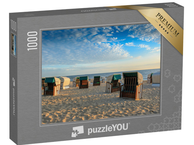 puzzle 1000 dílků „Lehátka na pláži na ostrově Usedom, Německo“